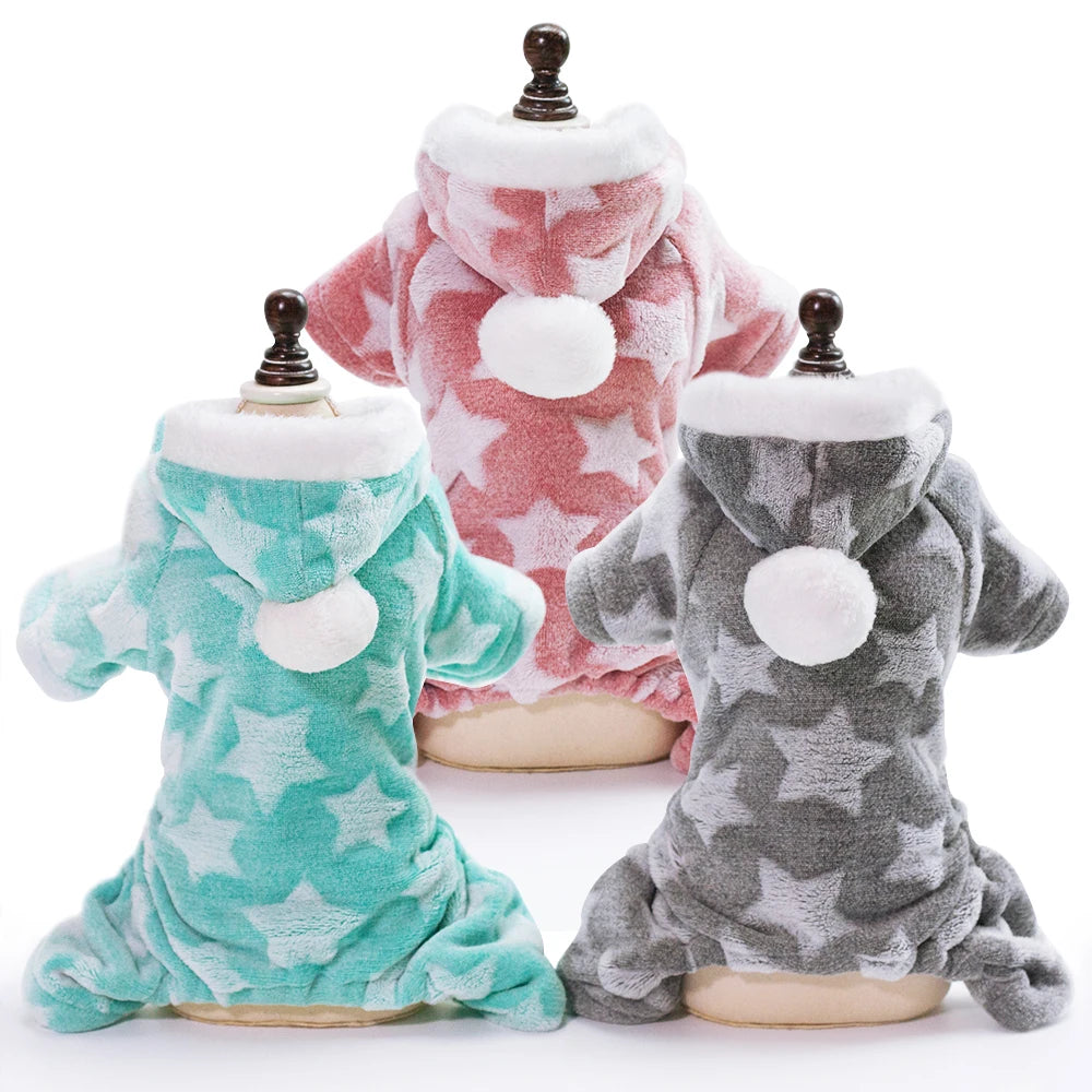 Cute Soft  Cat Dog Clothes for Small Dogs Winter Warm Cat Dog Clothing Coat Fleece Dogs Jumpsuit Outfit for Chihuahua Puppy