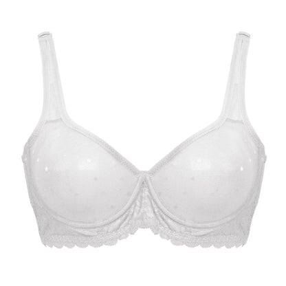 YBCG New Ultra Thin Women Bra Sexy See Through Lace Bras Mesh Perspective Wire Transparent A B C D DD E DDD F 70 75 80 85 90 95