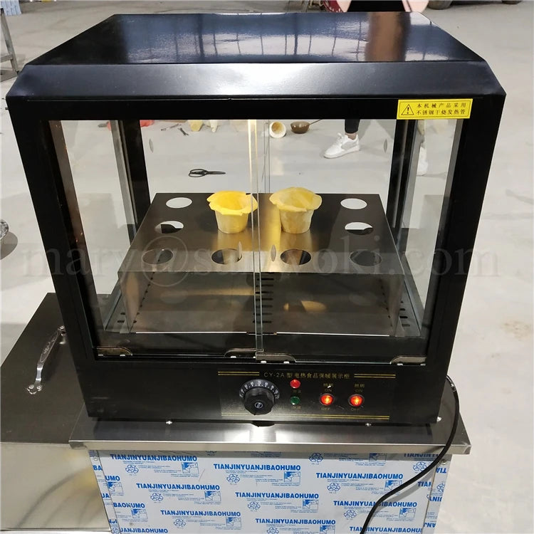 Commercial food insulation cabinet glass display pizza counter display Kono pizza cone display warmer showcase 110v220v