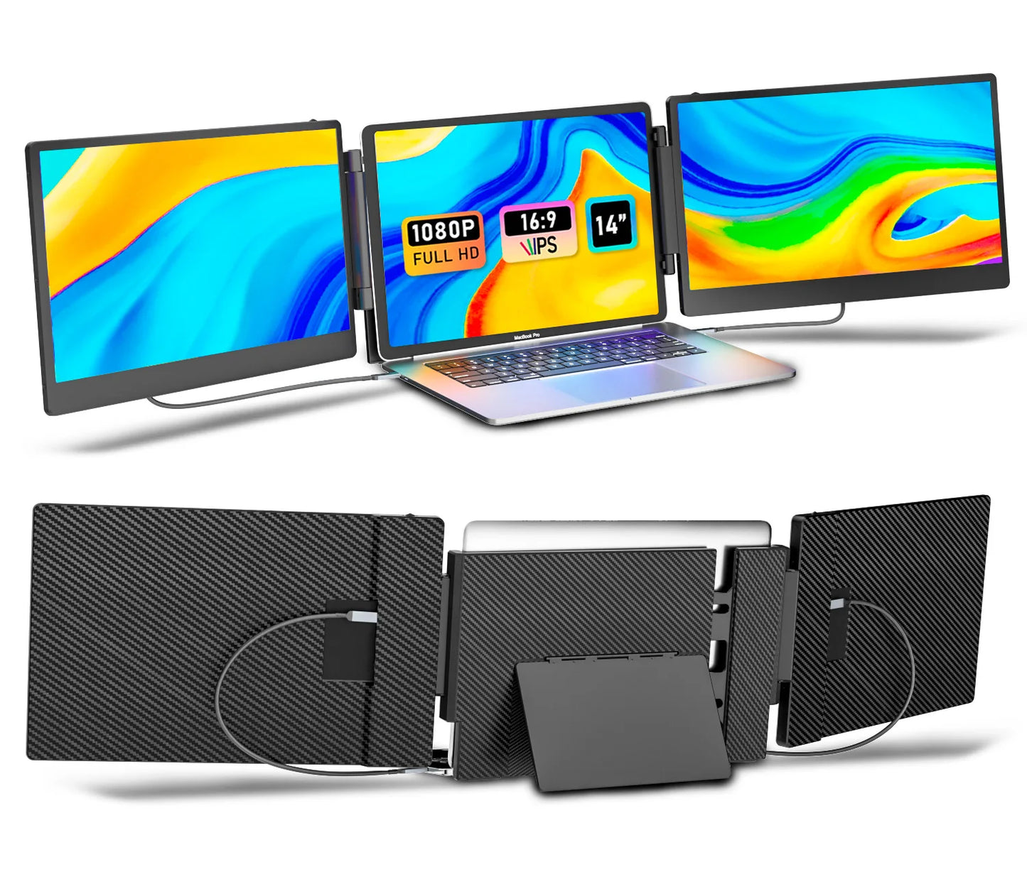 OEM Laptop Screen Extender Portable S3 Triple Laptop 14 Inch IPS 1080P Full HD Monitor Extension Portable Monitor for Laptop