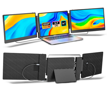 OEM Laptop Screen Extender Portable S3 Triple Laptop 14 Inch IPS 1080P Full HD Monitor Extension Portable Monitor for Laptop