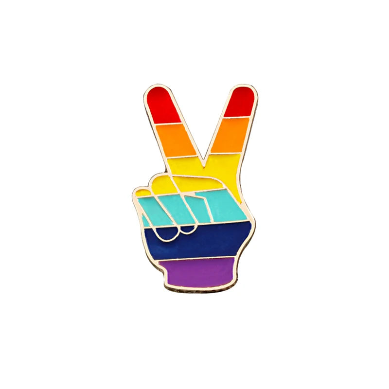 LGBT Flag Rainbow Heart Brooch Peace and Love Enamel Pins Clothes Bag Lapel Pin Gay Lesbian Pride Icon Badge Unisex Jewelry Gift