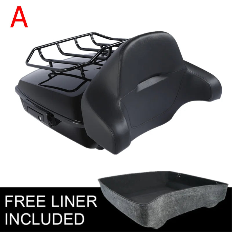 Motorcycle Chopped Trunk Backrest Rack For Harley Touring Road King Road Glide Street Glide 2014-2025