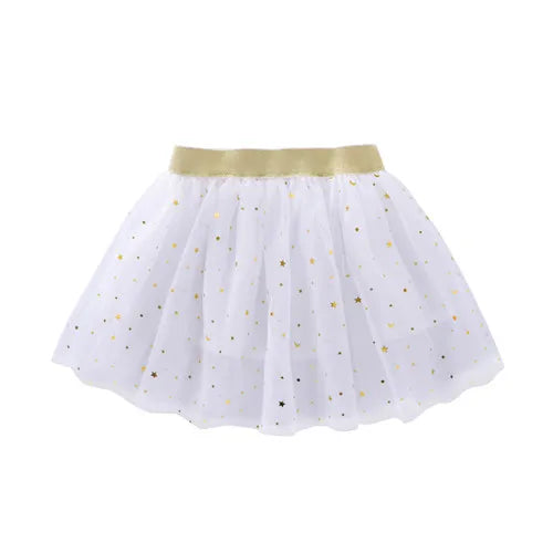 Children's Skirts For Girls Summer Cotton Lace Baby Mini Tutu Skirts Stars Glitter Dance Sequin Birthday Party Skirt for Kids