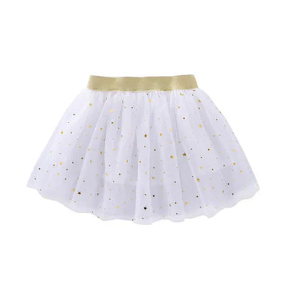 Children's Skirts For Girls Summer Cotton Lace Baby Mini Tutu Skirts Stars Glitter Dance Sequin Birthday Party Skirt for Kids