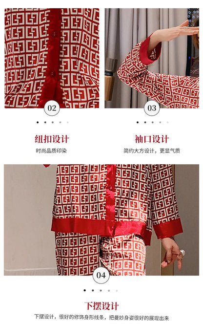 Lisacmvpnel 2021 Autumn New Comfortable Print Fashion Women Pyjamas Home Suit Thin Long Sleeve Set Pajamas