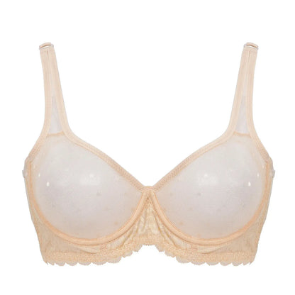 YBCG New Ultra Thin Women Bra Sexy See Through Lace Bras Mesh Perspective Wire Transparent A B C D DD E DDD F 70 75 80 85 90 95