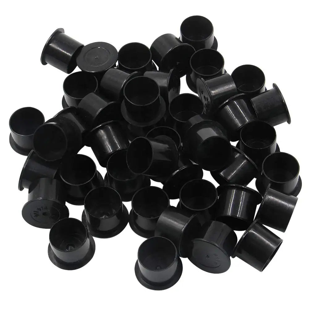 100/1000pcs Tattoo Ink Cups Caps Ink Holder 11mm 14mm 17mm Permanent Makeup Black Pigment Ink Caps Tattoo Accessories