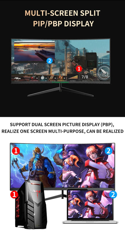 TITAN ARMY 30 inch 2K 200Hz Curved Gaming Monitor 21:9 2560x1080 Ultra Wide Ultra Slim screen FREESYNC VESA Metal Black