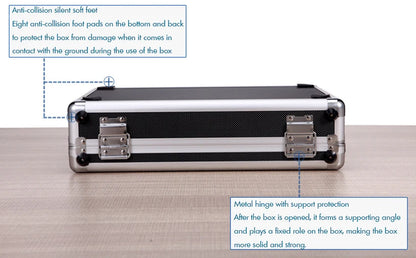 Aluminum Hard Case Passwords ToolBox Black / Silver Briefcase Metal Carrying Case Equiment Tool Box Organizer Holder ящик