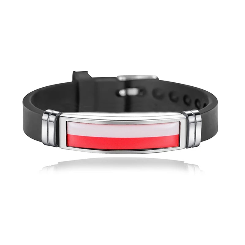 Fashion National Flag Bracelet USA France Canada Flags Bangle Adjustable Silicone Sports Bracelets Wristband For Men Jewelry