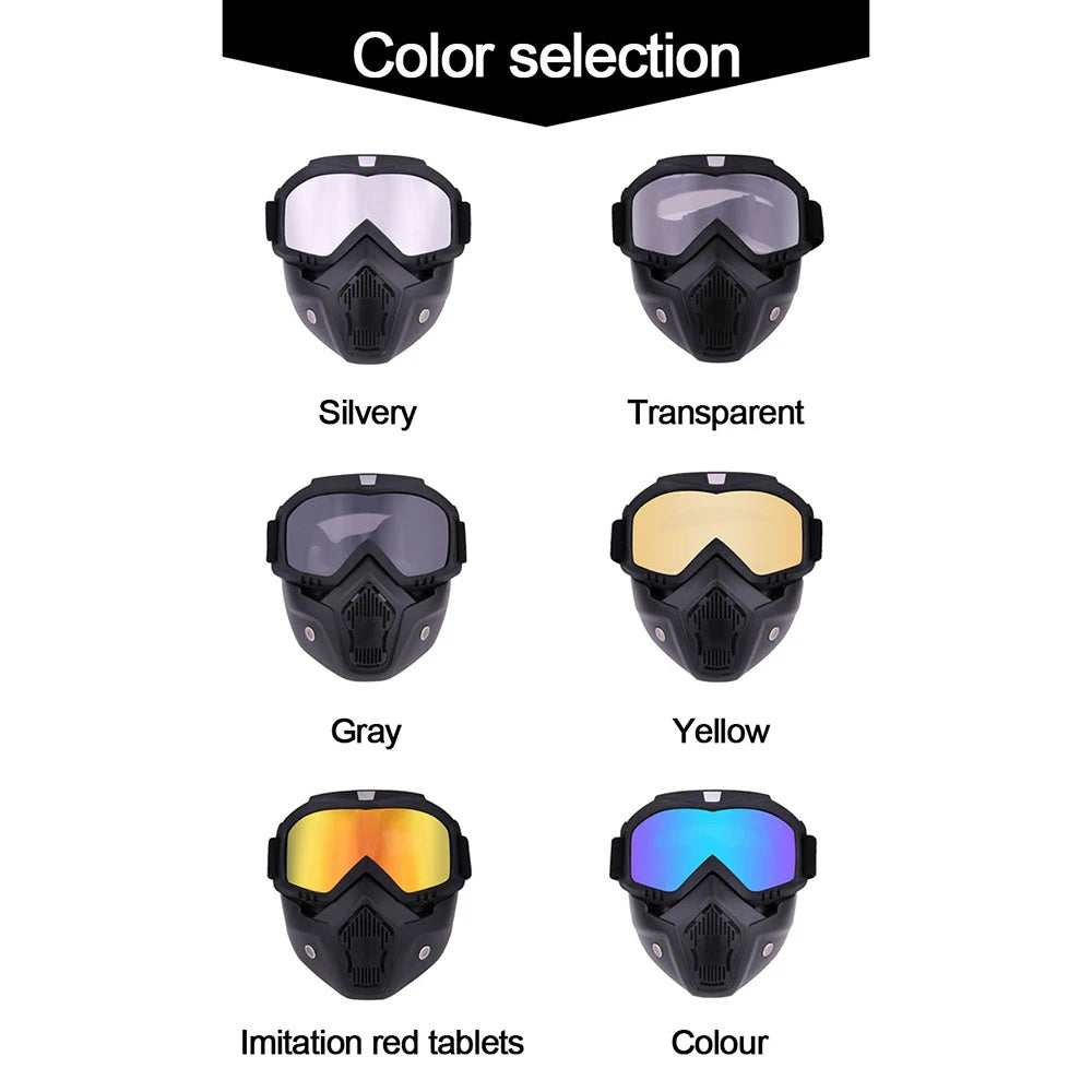 Protective Motorcycle Face Mask Removable Full Face Tactical Motorcycle Helmet Goggles Riding Motocross Glasses Moto Accessories