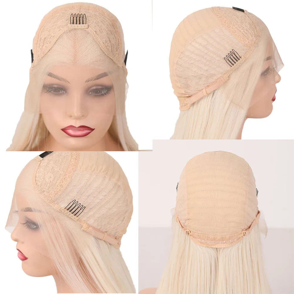 Charisma Synthetic Lace Front Wig Blonde Wigs For Women Long Wavy Style Natural Hairline Lace Front Wigs Heat Resistant Wig
