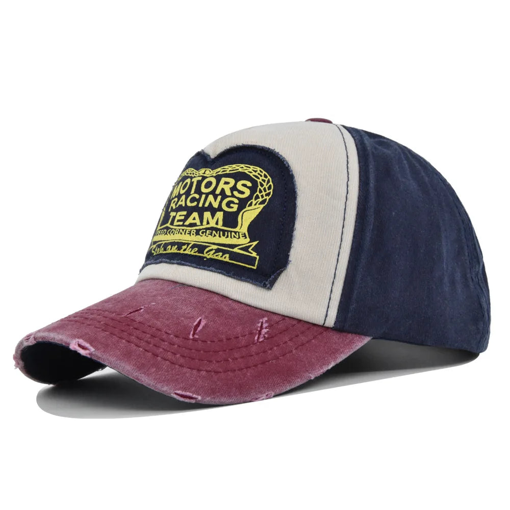 Baseball Cap Snapback Hat MOTORS RACING TEAM Sun hat Spring Autumn baseball cap Sport cap Hip Hop Fitted Cap Hat For Men Women
