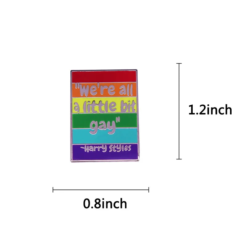 LGBTQ LGBT Gay Pride Rainbow Flag badge HS We're a little bit gay Moon Sounds Gay I'm In Love Wins Proudly Go Purride Cat Pin