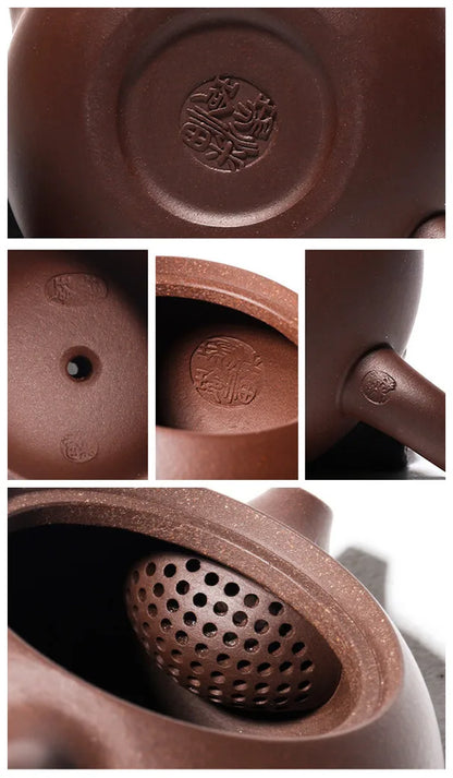 100ml Yixing Boutique Purple Clay Teapots Ball Shaped Infuser Xishi Tea Pot Beauty Kettle Customized Zisha Tea Set Authentic