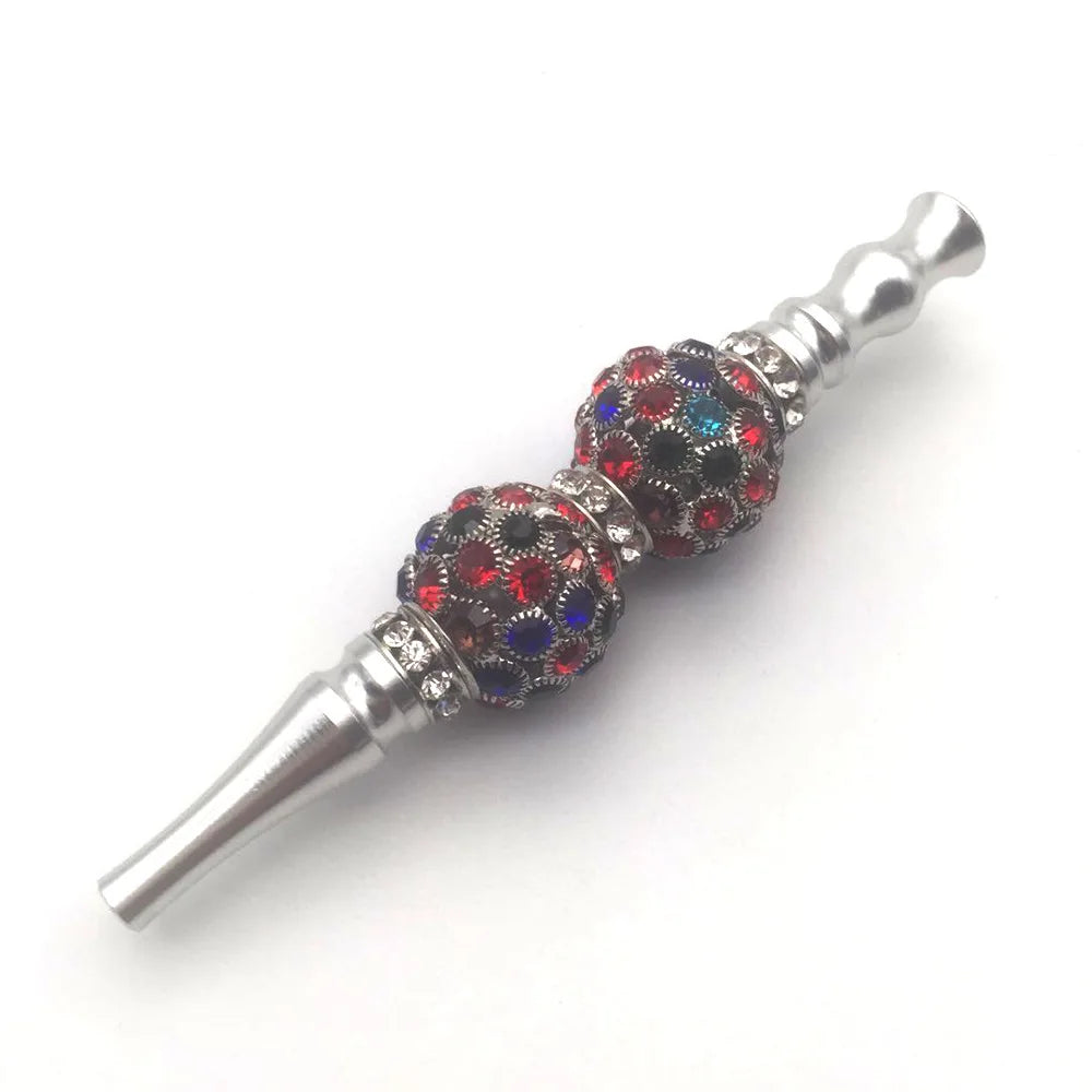 Decomposable Hookah Tips Shisha Blunt Holder for Women Inlaid Jewelry Shisha Mouth Tips Metal Narguile Water Pipe Mouthpieces