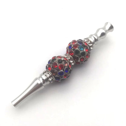 Decomposable Hookah Tips Shisha Blunt Holder for Women Inlaid Jewelry Shisha Mouth Tips Metal Narguile Water Pipe Mouthpieces
