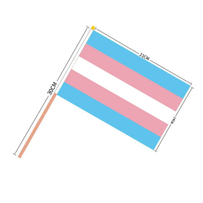 Aerxrbrae Custom Hand Flag 100Pcs 14*21Cm Plastic Stick Rainbow Gay Lesbian Homosexual Bisexual Pride Banner