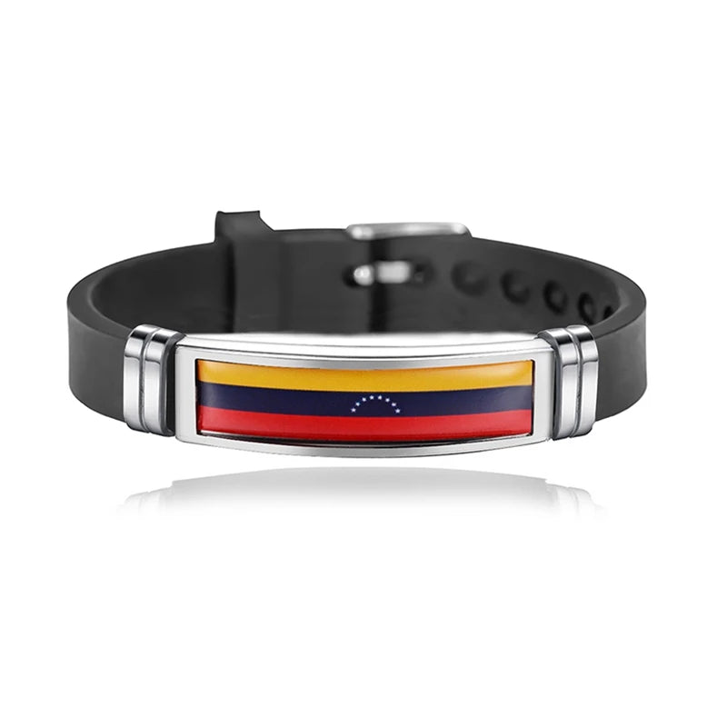 Fashion National Flag Bracelet USA France Canada Flags Bangle Adjustable Silicone Sports Bracelets Wristband For Men Jewelry