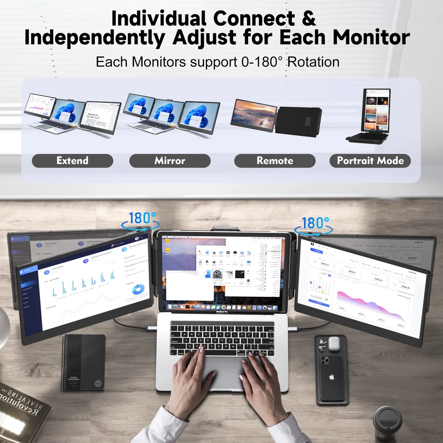 OEM S2  Portable Screen Laptop Screen Extender 14'' Inch 1080P Full HD Portable Monitor for Laptop Dual Monitors Display