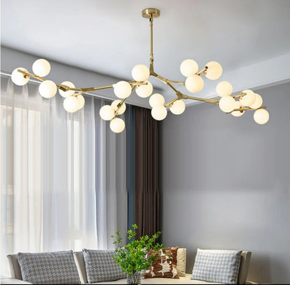 Modern Black Gold LED Chandelier 12/18/24 Glass Balls Ceiling Chandeliers Living Room Kitchen Bedroom Living Room Decoration