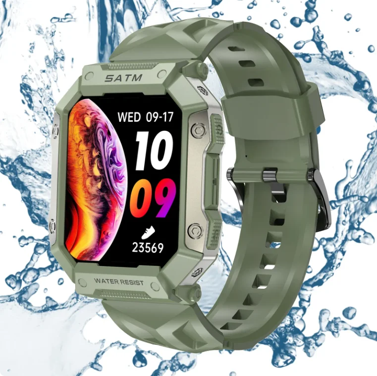 2026 Outdoor Sport Smart Watch Blood Pressure 5ATM IP68 Waterproof Bt Wristbands Smartwatch C20 for Men Android Ios