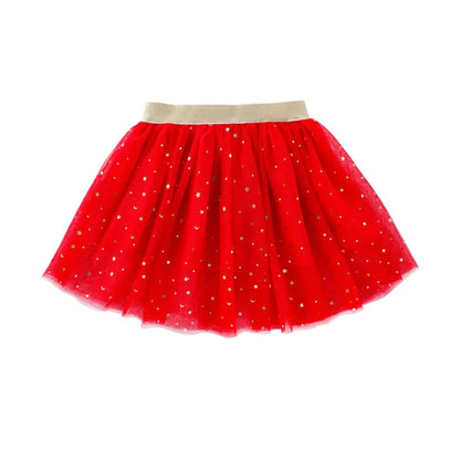 Children's Skirts For Girls Summer Cotton Lace Baby Mini Tutu Skirts Stars Glitter Dance Sequin Birthday Party Skirt for Kids