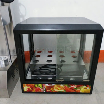 Commercial food insulation cabinet glass display pizza counter display Kono pizza cone display warmer showcase 110v220v