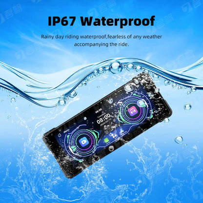 7 Inch Big Screen Wireless Carplay Waterproof IP67 ABS Material with Front and Back Dash Camera for Motorcycle and Car