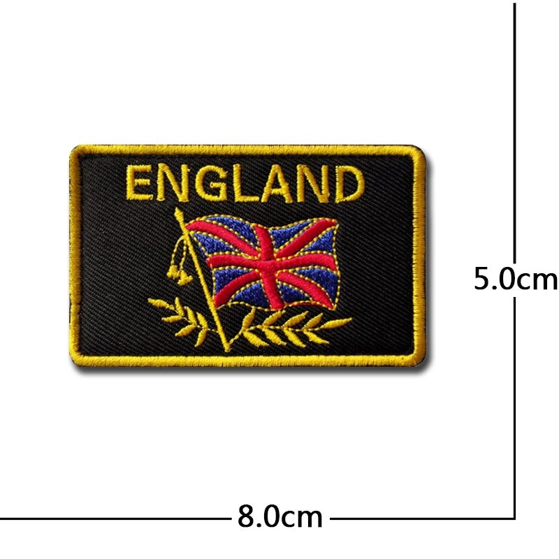 United Kingdom Flag Embroidery ENGLAND Patch PVC hook loop Great Britain National UK GB Flags Patches Embroidered Badges