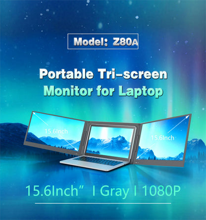OEM/ODM Factory-Approved Triple Laptop Screen Extender Dual 15.6 Inch 1080P LCD Monitors Portable Tri Screen Monitor for IPS TFT