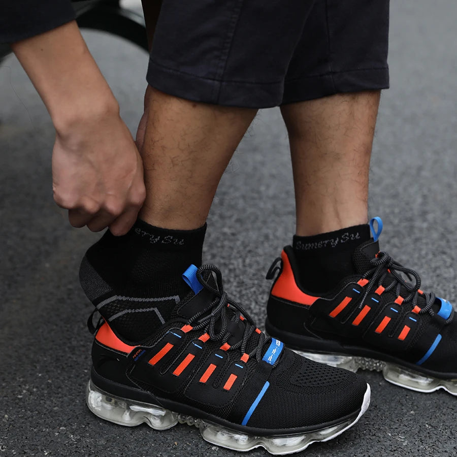 5 Pairs/Lot Mens Running Socks Casual Outdoor Sports Cotton Orange Red Stripes Compression Black 15 Styles Travel Hot Sale 2024