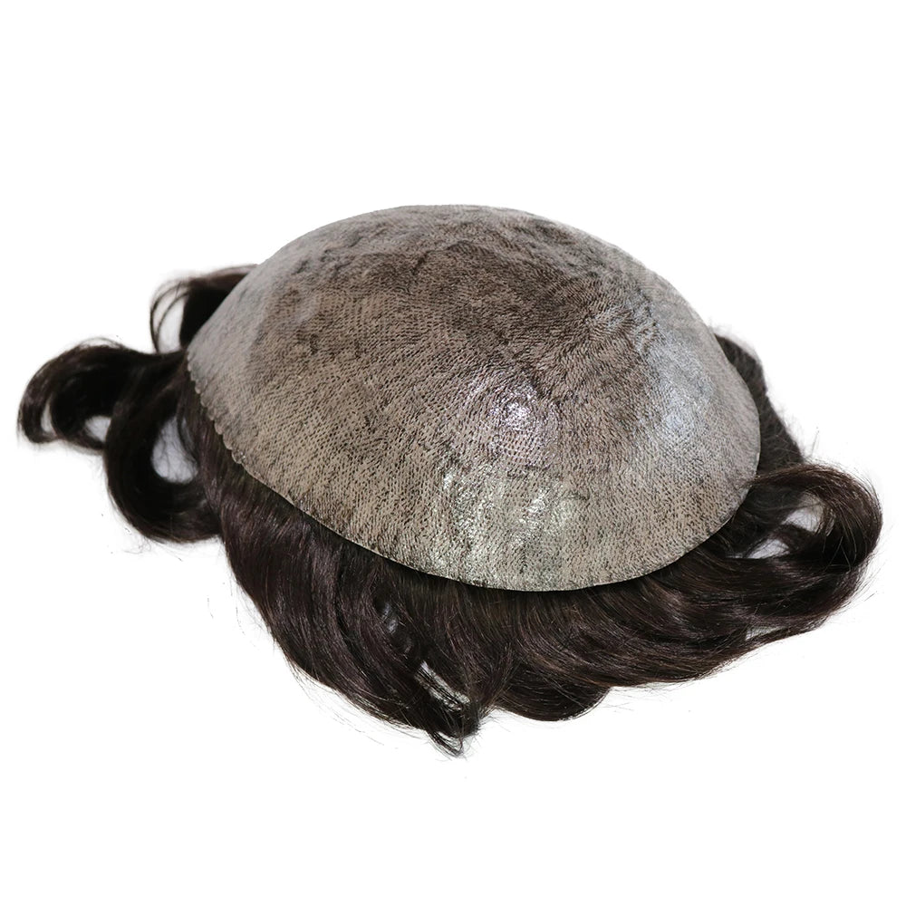 Super Micro Skin Grey 1B65 1B40 Human Hair Toupee Natural Hairline Hair Loss Solution Durable Black White Prosthes Replacement S