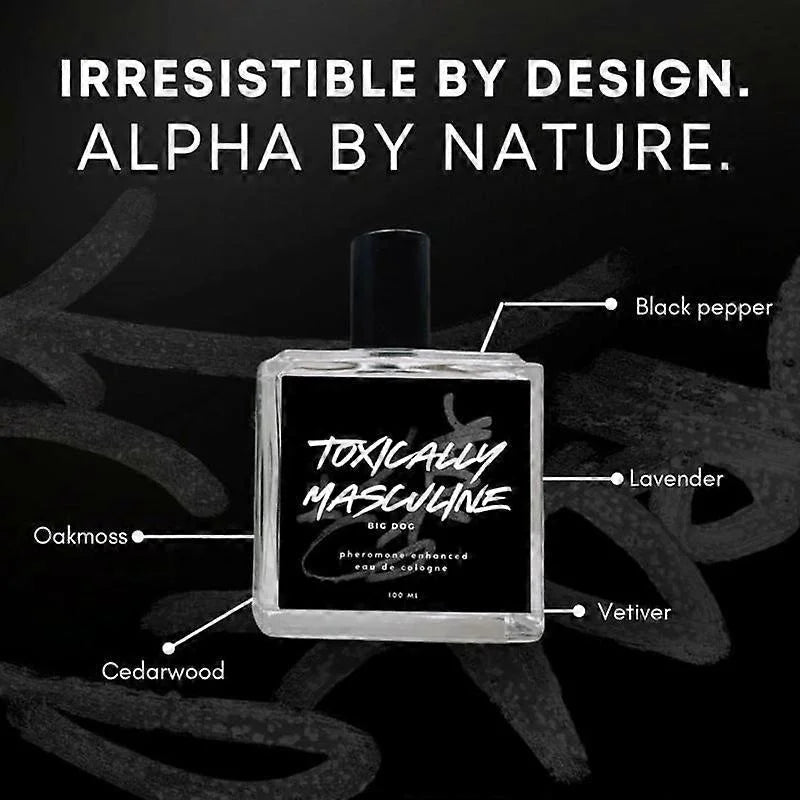 Toxically Masculine Pheromone Infused Eau De Cologne, Fresh Bold Masculine Scent, Long Lasting Fragrance for Men 100ml/3.4oz