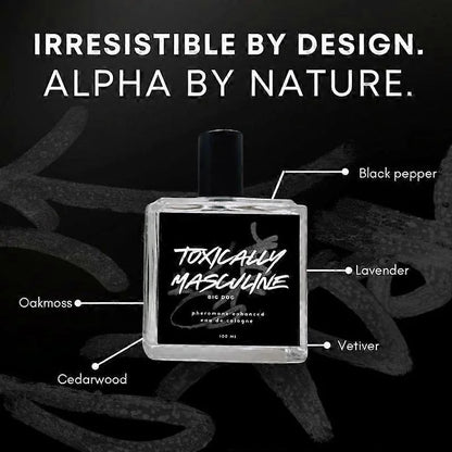 Toxically Masculine Pheromone Infused Eau De Cologne, Fresh Bold Masculine Scent, Long Lasting Fragrance for Men 100ml/3.4oz