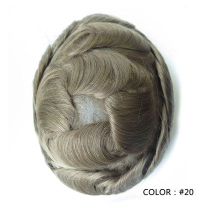 Full Swiss Lace base Blonde Hair toupee for Men indian remy hair Bleached Knots  Natural Hairline hair System for Man