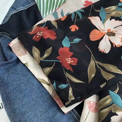 summer Chiffon Cover-ups ladies floral shirts blouses bohemia scarfs Beach Wear Kimono Dress For Women Swimsuit
