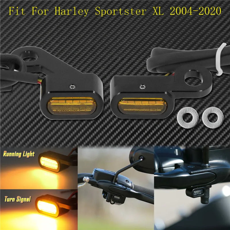 Motorcycle LED E Mark Turn Signal Light Indicator Mini Running Lamp For Harley Softail Touring Sportster XL 883 1200 FLHX Fatboy