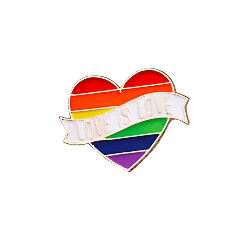 LGBT Flag Rainbow Heart Brooch Peace and Love Enamel Pins Clothes Bag Lapel Pin Gay Lesbian Pride Icon Badge Unisex Jewelry Gift
