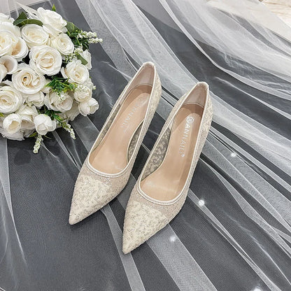 New Sexy Wave Point Women's High Heel Sandals Wedding Dress Dancing Party Pumps Banquet Cross Dressing Office of Ladies Shoes
