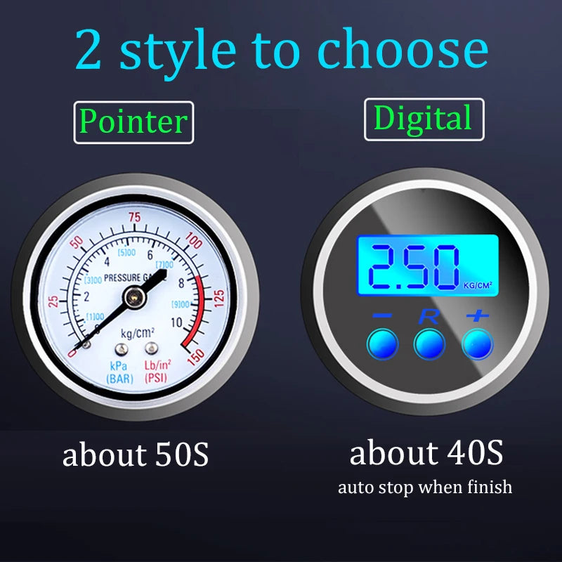 EAFC 120W Handheld Air Compressor Wireless/Wired Inflatable Pump Portable Air Pump Tire Inflator Digital for Car Bicycle Balls