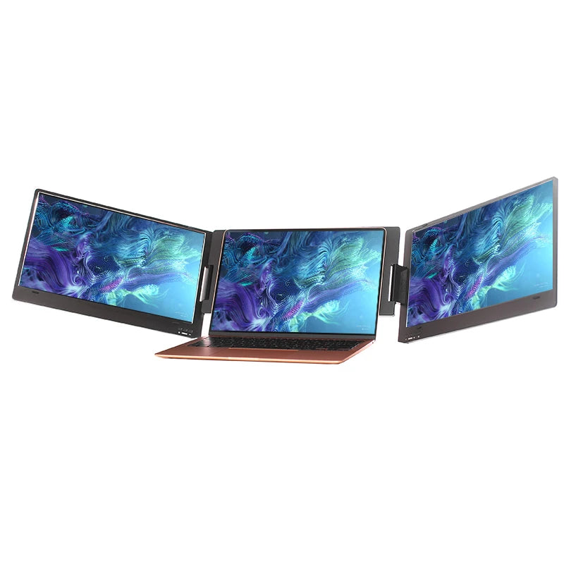 Portable 14 Inch Triple Monitor IPS 1920*1080p Laptop Screen Extender with TFT Panel New Portable Triple Monitor for Laptop