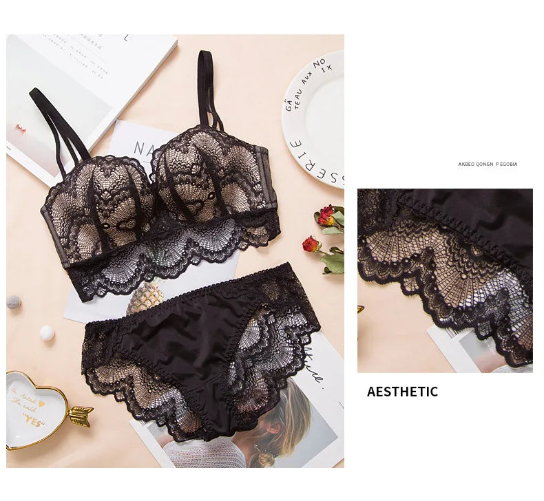 Ladies Underwear Suit Seamless underwear without steel bracket bra push up Massage palm cup Bra Set push up bra+set