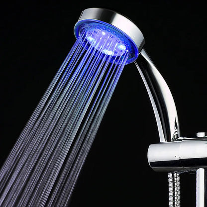 7 Color Temperature Sensitive LED Hand Shower Head ABS Plastic Bathroom Faucet with Pressurized Feature for Hotels and Toilets