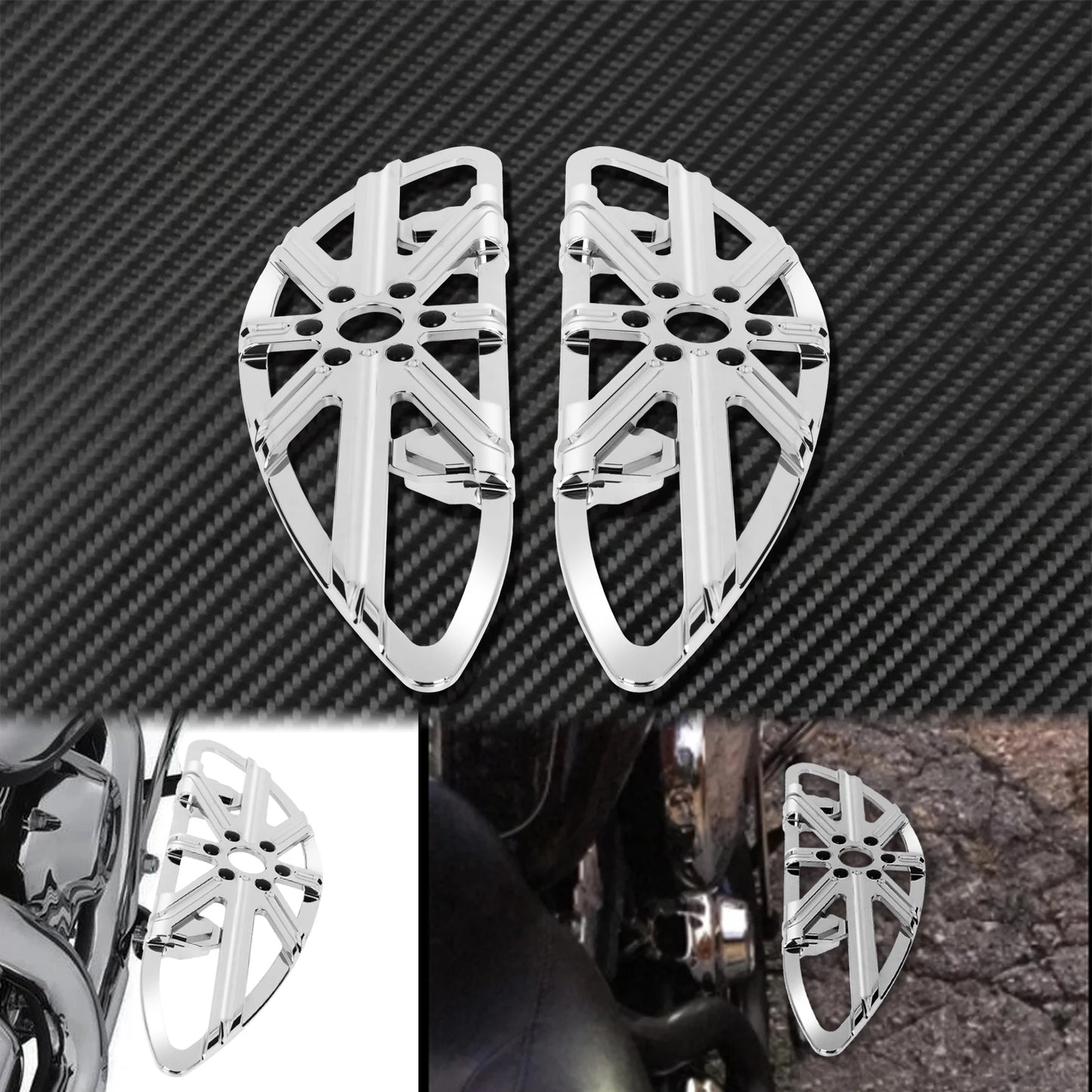 Motorcycle Floorboard Front Rear Footrest Driver Footpeg Passenger Pedal For Harley Touring Electra Street Glide Dyna Softail FL