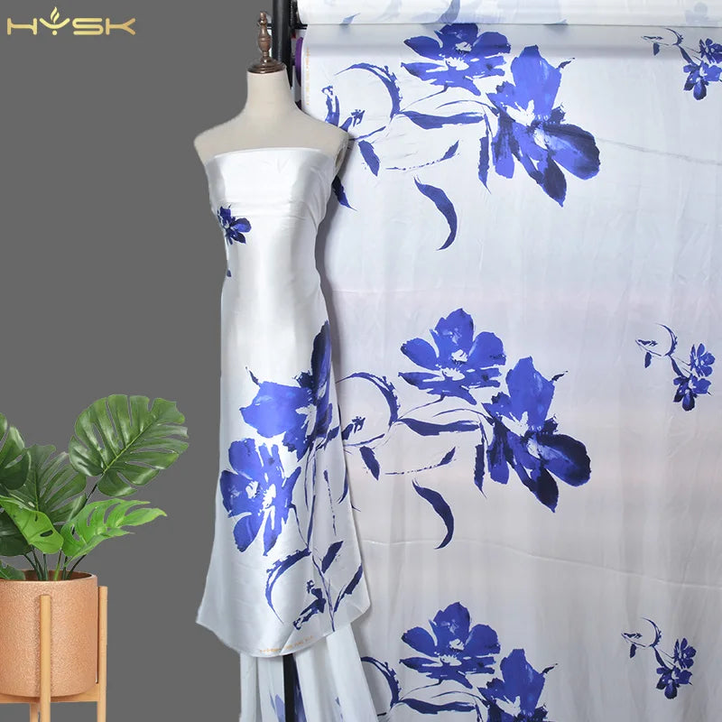 Wholesale Printed Chouchou En Soie Floral Soft Ankara  Natural Gown Textiles 100% Silk Satin Fabric for Dress Clothing Silk