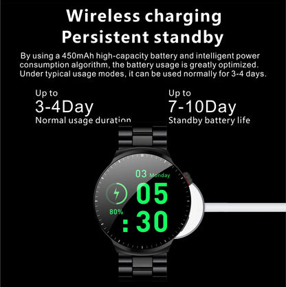 S80 MAX Men's Smart Watch 1.9inch Screen BT Call Wireless Charging Waterproof Sports Modes Blood Pressure NFC Smartwatch
