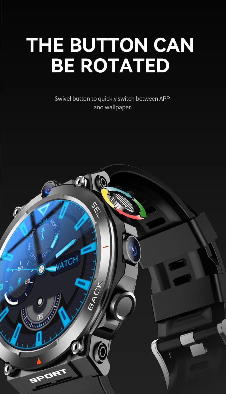 Hot 2025 New Arrival 4G 5G Smart Watch H18 WiFi GPS HD Camera Video Call NFC 8+128GB 900MAH Battery Android Sport Smart Watch