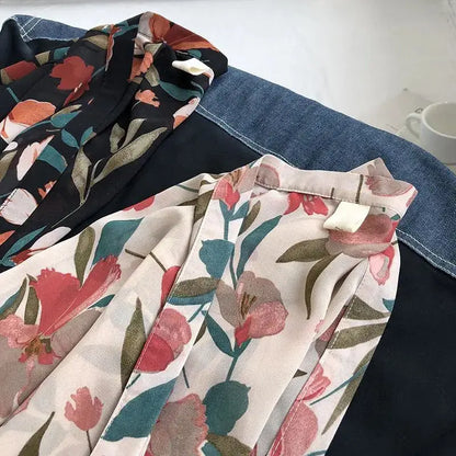 summer Chiffon Cover-ups ladies floral shirts blouses bohemia scarfs Beach Wear Kimono Dress For Women Swimsuit